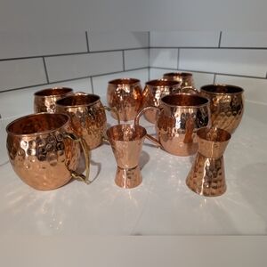 Copper Hammered Moscow Mule Mugs Set